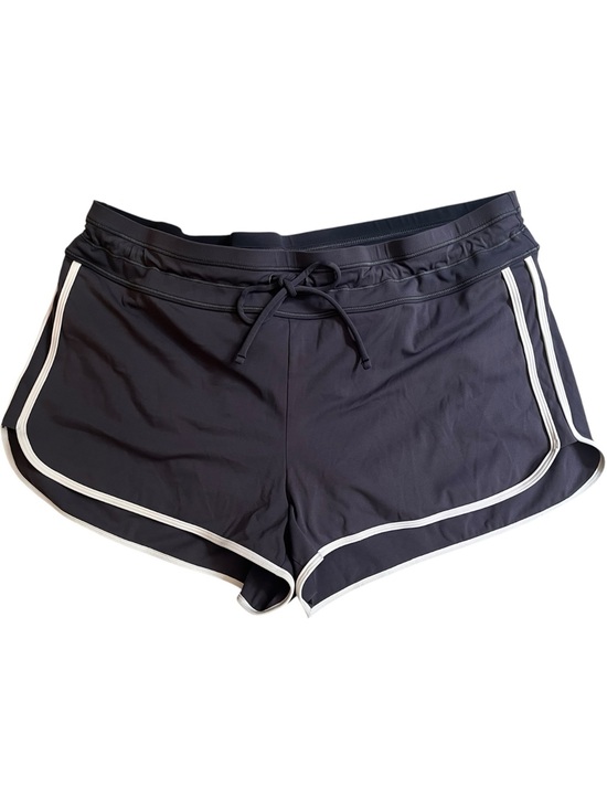 Athleta Other - ATHLETA Surge Swim Shorts Womens Large Retro Charcoal & White Piping Sporty